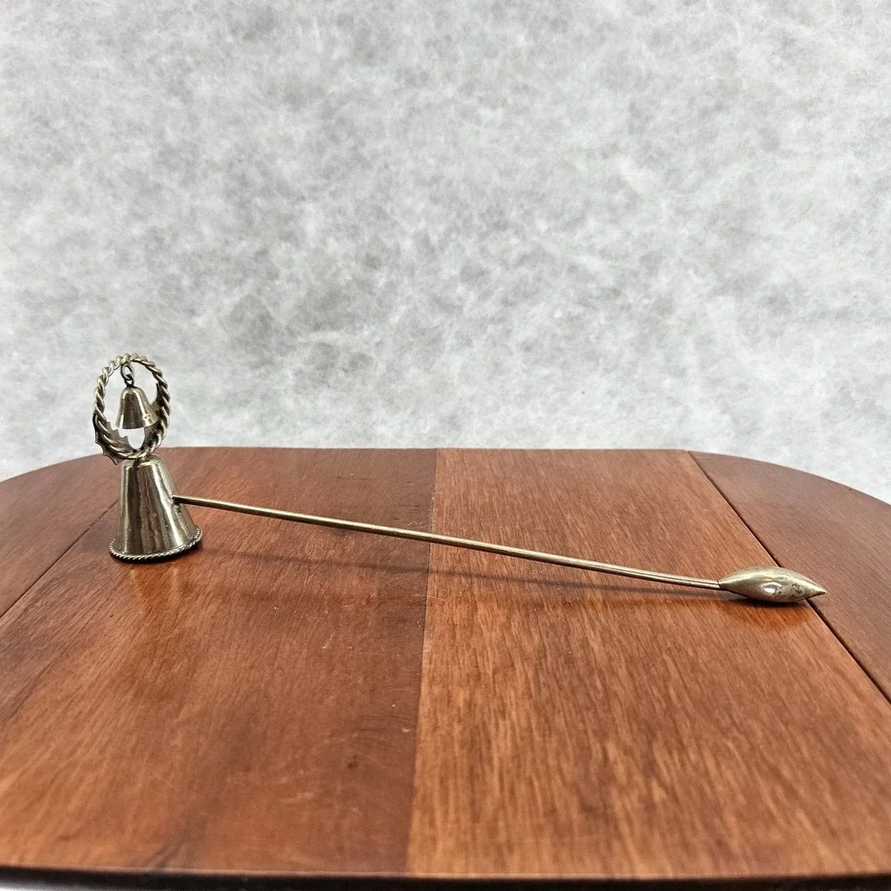 Brass Candle‎ Extinguisher Snuffer Rare Vtg Twist Edge W/ Bell Head Christmas